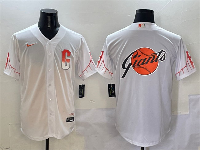 Men's San Francisco Giants Team Big Logo White City Connect Cool Base Stitched Baseball Jersey Men's San Francisco Giants Team Big Logo White City Connect Cool Base Stitched Baseball Jersey